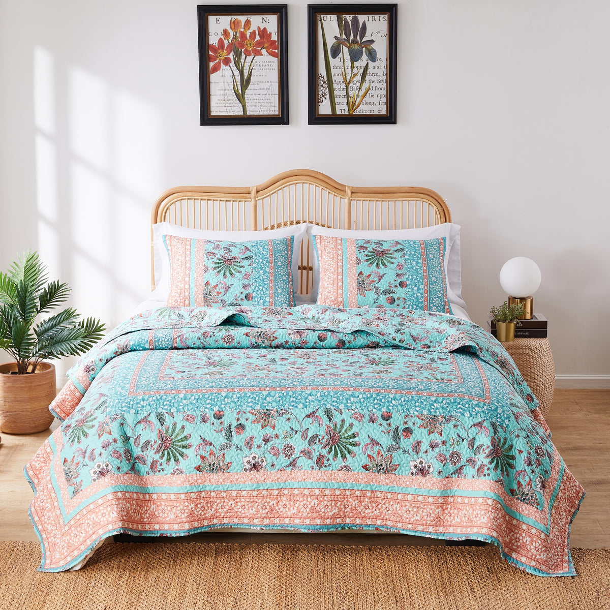 Barefoot Bungalow, Audrey Quilt Set 2Piece Twin/Xl, Turquoise