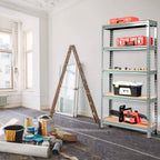 Heavy Duty 60 inch Adjustable 5-Shelf Metal Storage Rack in Gray