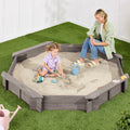 Outdoor Kid's Octagonal Sandbox in Grey Wood Finish