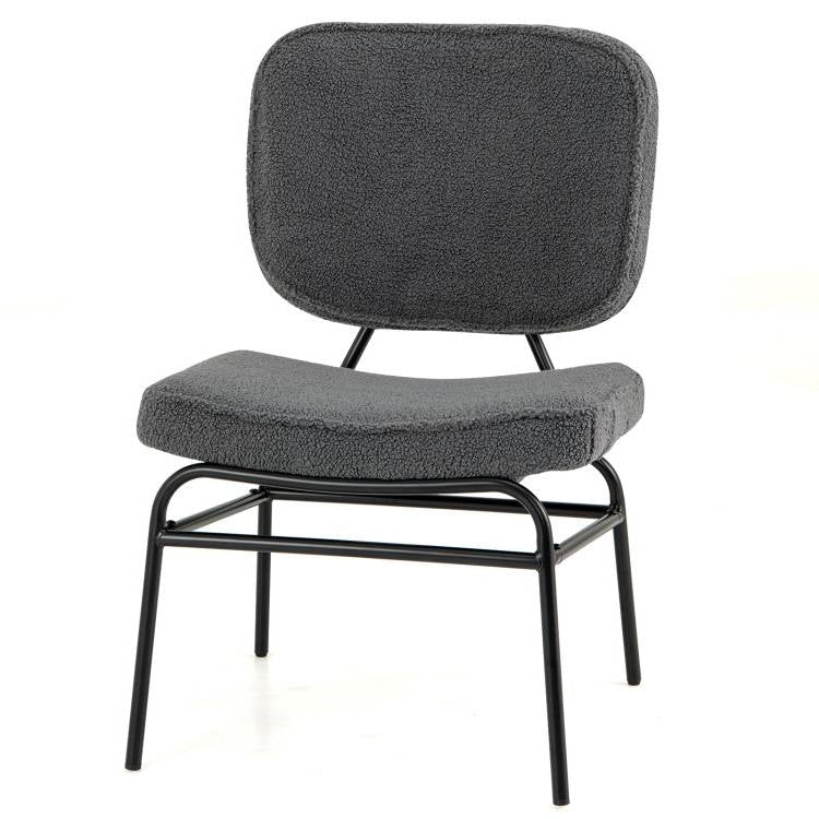 Modern Grey Upholstered Ergonomic Padded Accent Chair