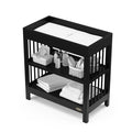 Modern Changing Table in Black Wood Finish with Safety Rail and Changing Pad
