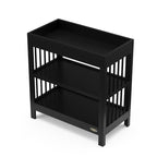 Modern Changing Table in Black Wood Finish with Safety Rail and Changing Pad