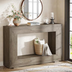 Modern Farmhouse 47-inch Long Entryway / Console Table in Grey Wood Finish
