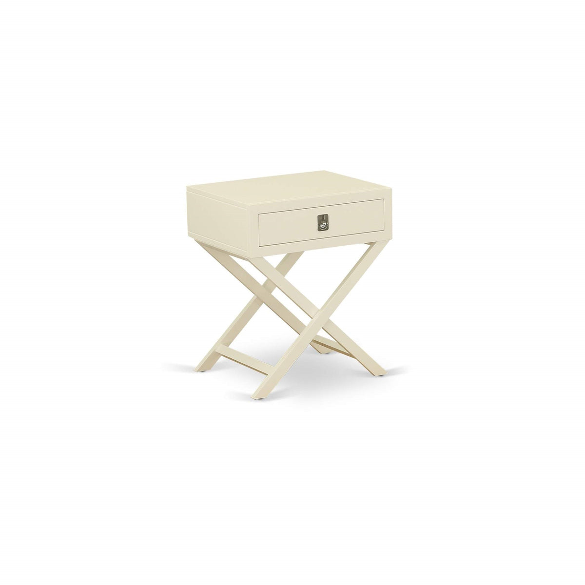 Hamilton Square  Night Stand End Table With Drawer In White Finish