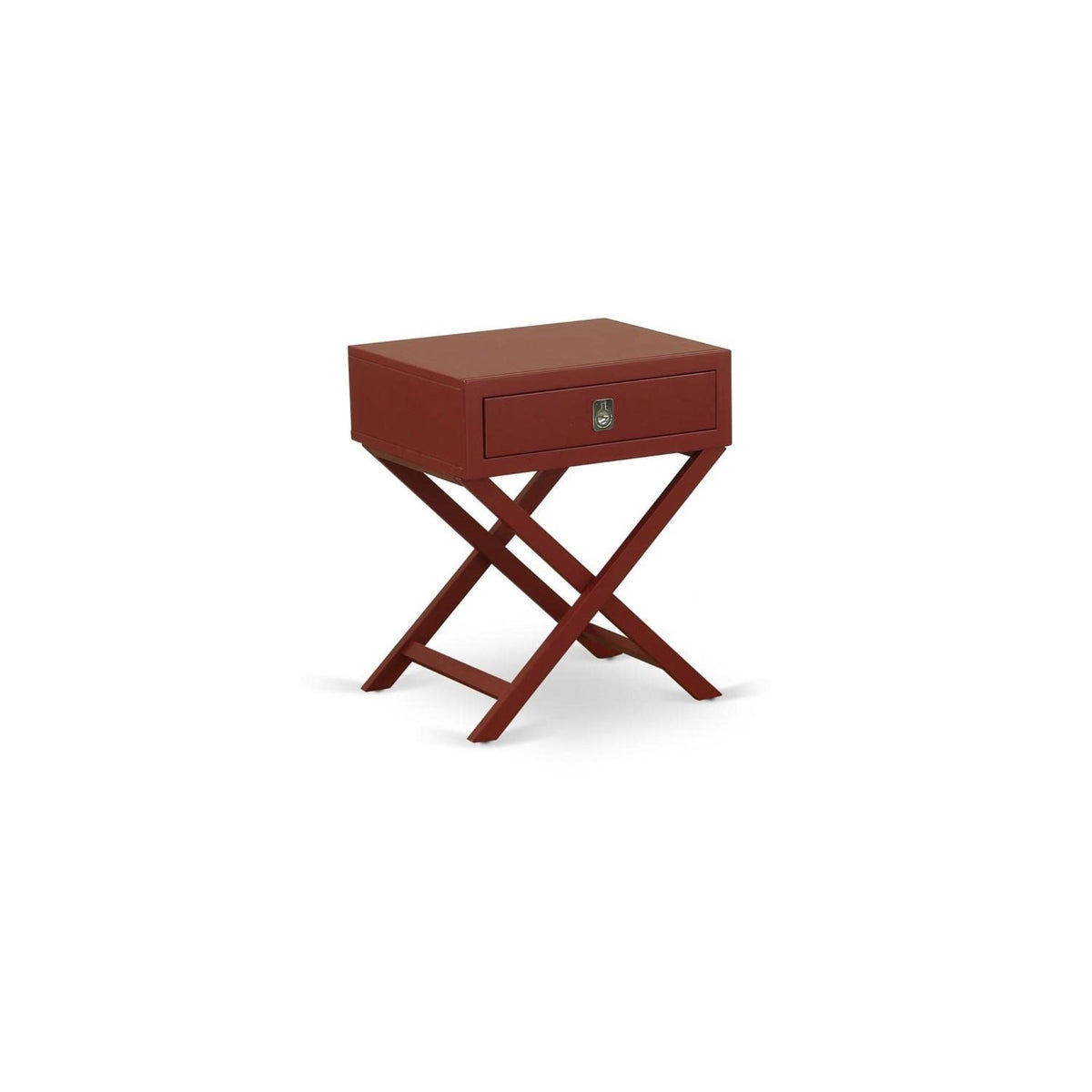 Hamilton Square  Night Stand End Table With Drawer In Burgundy Finish