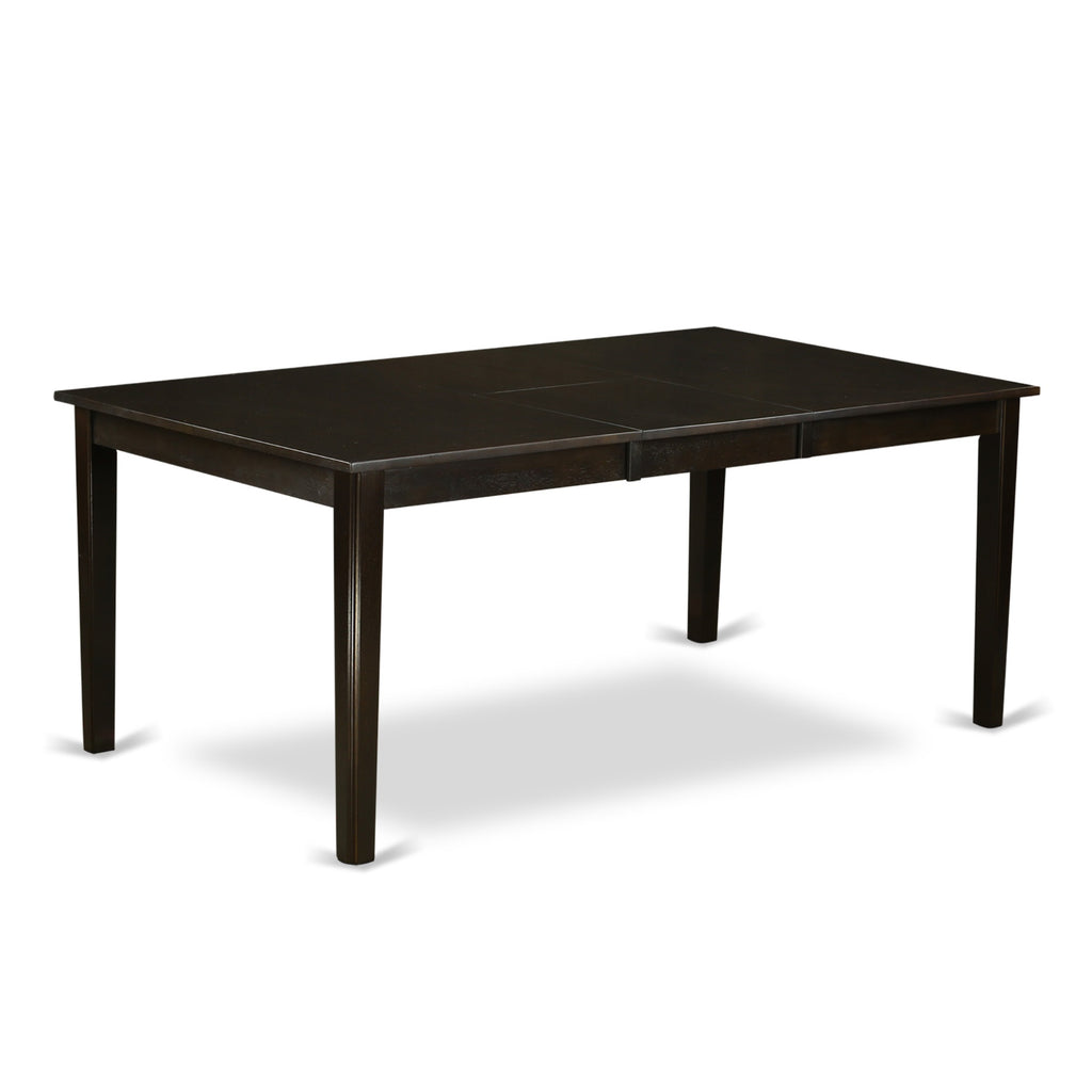 East West Furniture Henley 7 Piece Modern Set Consist of a Rectangle Wooden Table with Pedestal and 6 Linen Fabric Dining Room Chairs, 42x72 Inch, HECA7-CAP-C