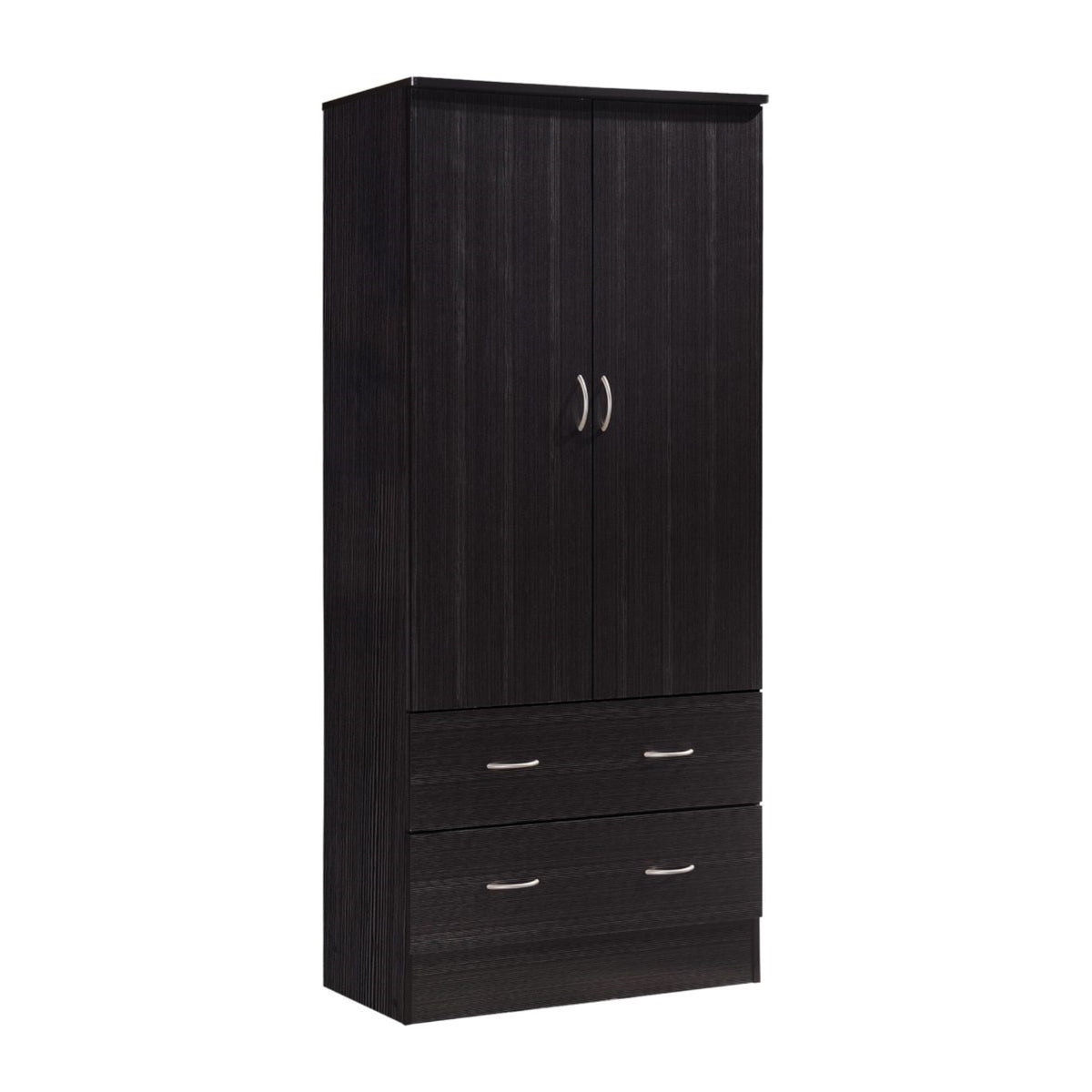 Hodedah 2Door Armoire With 2Drawers And Clothing Rod In Chocolate