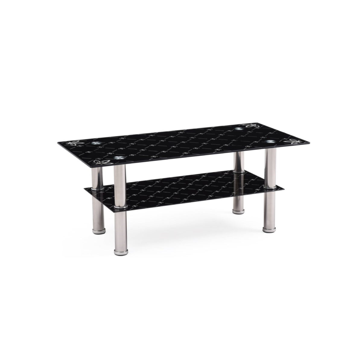 Hodedah Tempered Glass Coffee Table