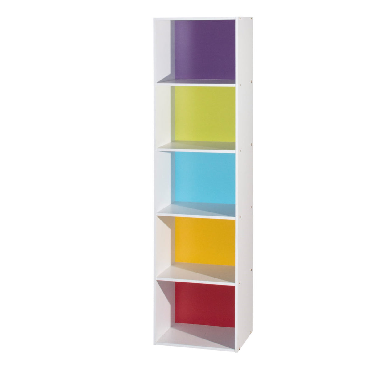 Hodedah 5Shelf Bookcase In Rainbow