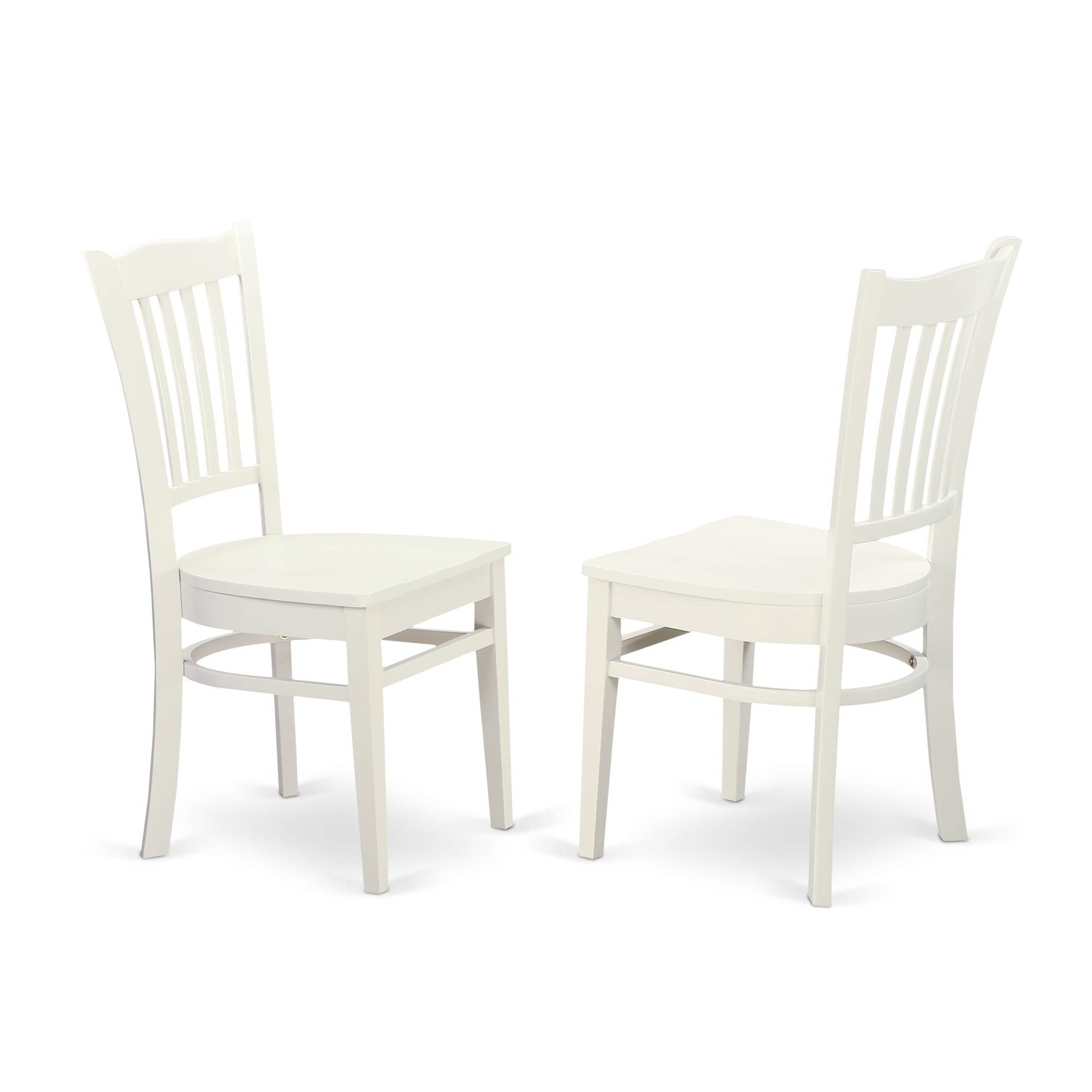 East West Furniture HLGR5-LWH-W 5 Piece Dining Room Furniture Set Includes a Round Dining Table with Pedestal and 4 Wood Seat Chairs, 42x42 Inch, Linen White