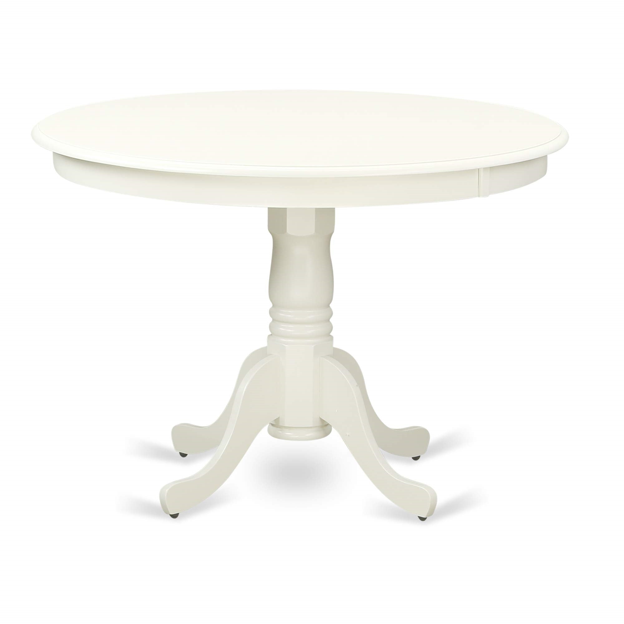 HLIP5-LWH-W 5-Piece Hartland Set With One Dining Table And Four Wood Seat Dinette Chairs In A Beautiful Linen White Finish.