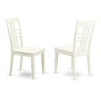 East West Furniture HLLG5-LWH-W 5 Piece Dinette Set for 4 Includes a Round Dining Room Table with Pedestal and 4 Dining Chairs, 42x42 Inch, Linen White