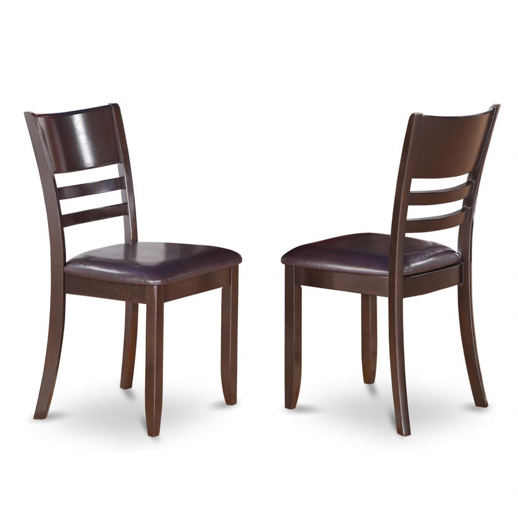 East West Furniture HLLY5-CAP-LC 5 Piece Kitchen Table Set for 4 Includes a Round Dining Room Table with Pedestal and 4 Faux Leather Upholstered Dining Chairs, 42x42 Inch, Cappuccino