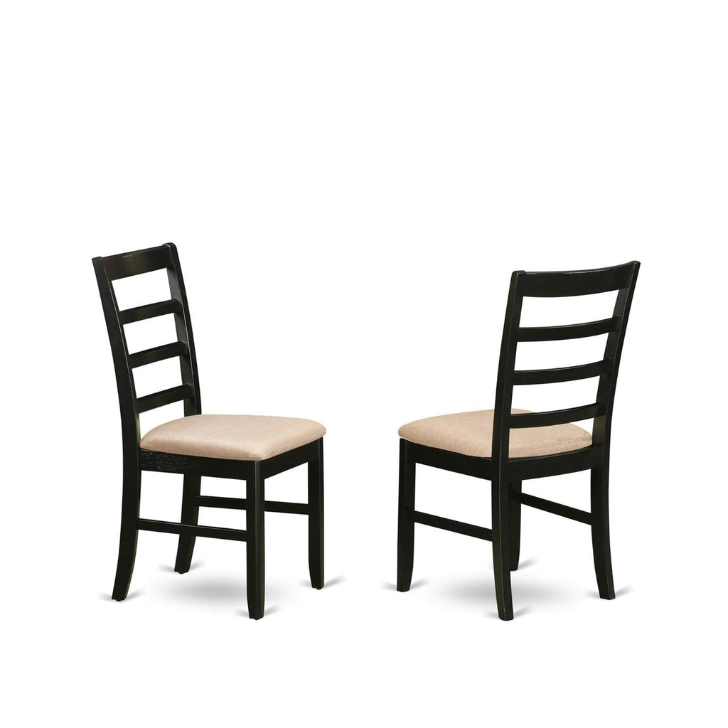 East West Furniture HLPF5-CAP-C Hartland 5 Piece Dinette Set for 4 Includes a Round Room Table with Pedestal and 4 Linen Fabric Kitchen Dining Chairs, 42x42 Inch