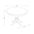 East West Furniture HLPF5-CAP-C Hartland 5 Piece Dinette Set for 4 Includes a Round Room Table with Pedestal and 4 Linen Fabric Kitchen Dining Chairs, 42x42 Inch