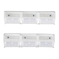 Hang-n-Stack Bin,  package, includes: (6) 7-3/8L x 4-1/8W x 3H (QUS220) clear bin and (2) bin rails