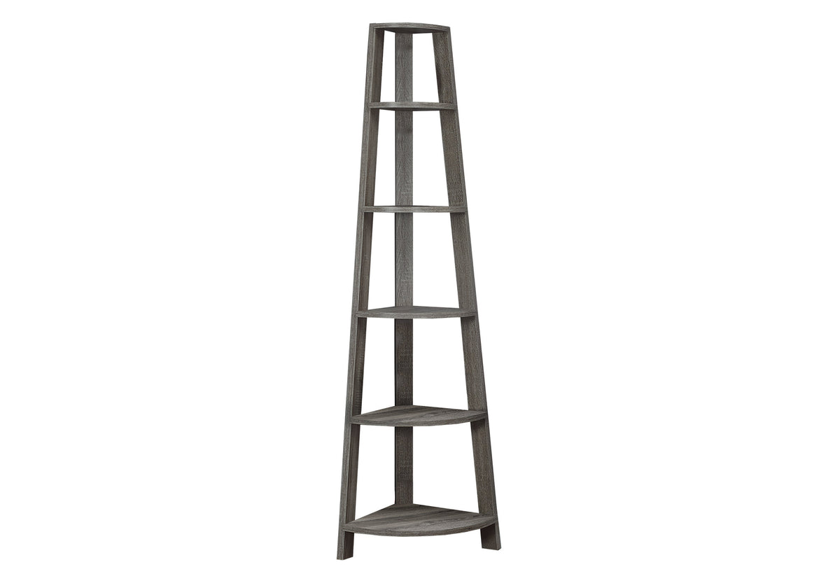 Dark Taupe Reclaimedlook 72 Inch H Corner Accent Etagere