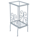Accent Table, Side, End, Nightstand, Lamp, Living Room, Bedroom, Metal, Tempered Glass, Grey, Transitional