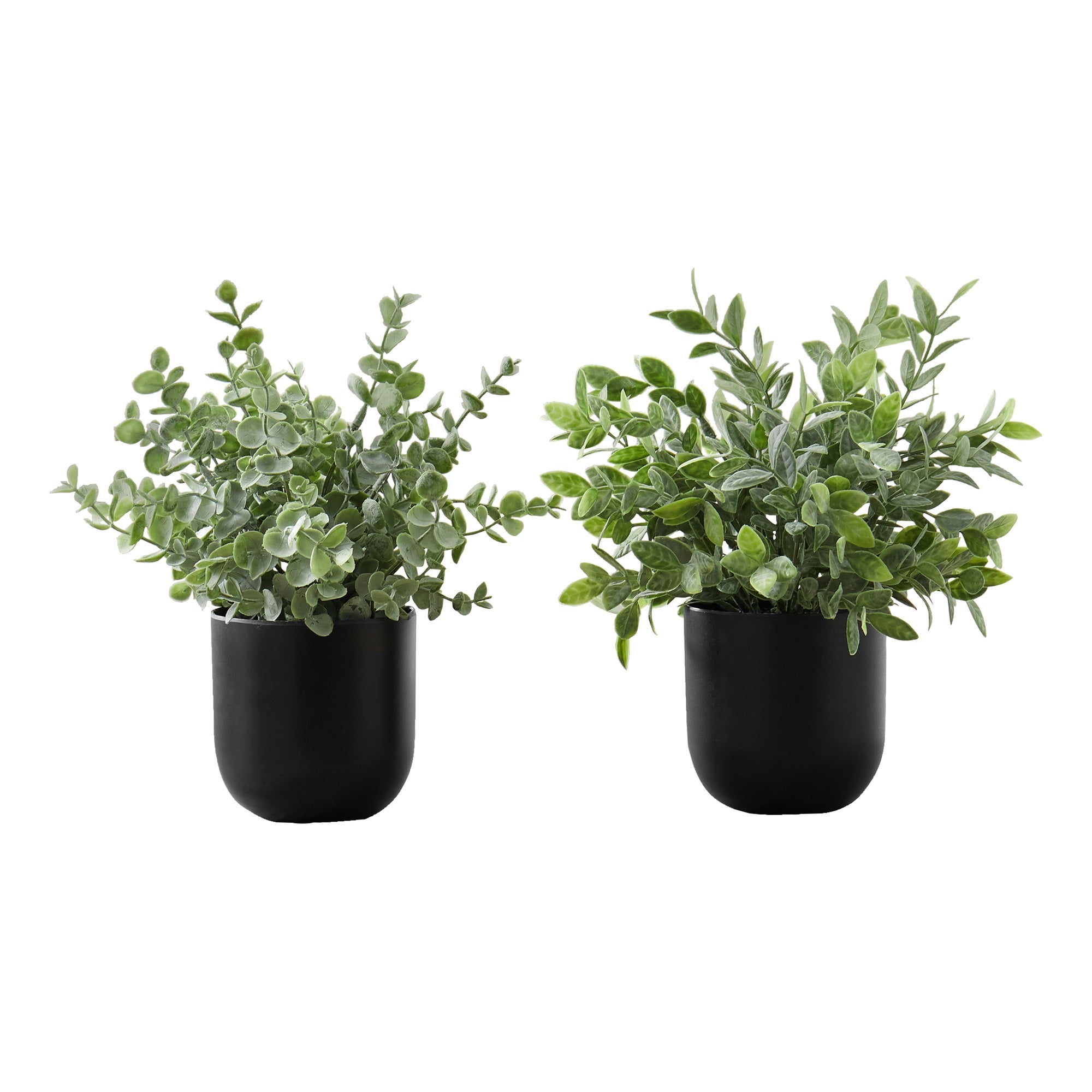 Monarch Specialties I 9580 Artificial Plant, 11' Tall, Eucalyptus Grass, Indoor, Faux, Fake, Table, Greenery, Potted, Set of 2, Decorative, Green Leaves