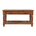 Turned Legs Chestnut 2 Drawer Coffee Table