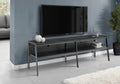 Tv Stand, 72 Inch, Console, Media Entertainment Center, Living Room, Bedroom, Black Wood Laminate, Black Metal, Contemporary, Mo