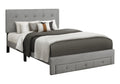 Bed, Queen Size, Platform Bed, Storage Drawers, Upholstered, Frame Only, Bedroom, Grey Linen Look, Transitional