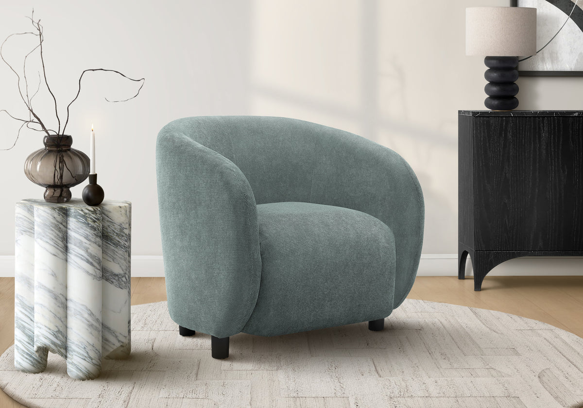 Accent Chair, 29 InchH, Upholstered, Living Room, Bedroom, Green Fabric, Contemporary, Modern