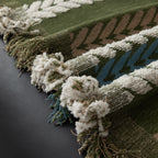 Cozy Decorative Throw Blanket for Couches, Boho Plush Woven Sofa Cover with Stripes