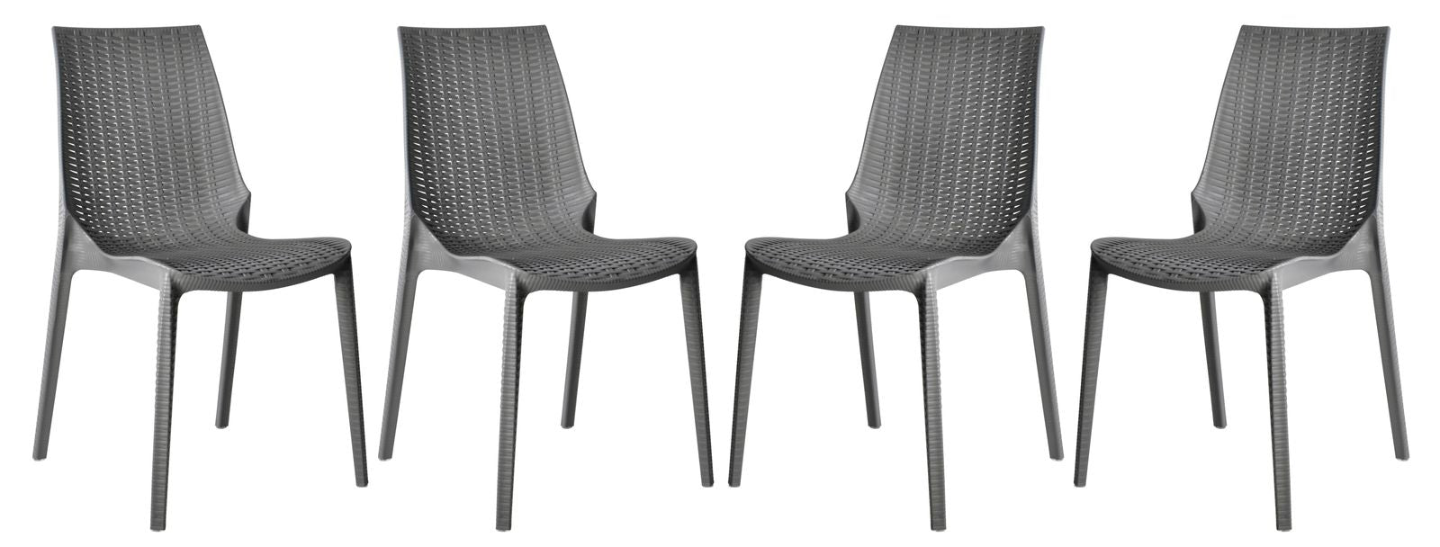 LeisureMod Kent Outdoor Dining Chair, Set of 4