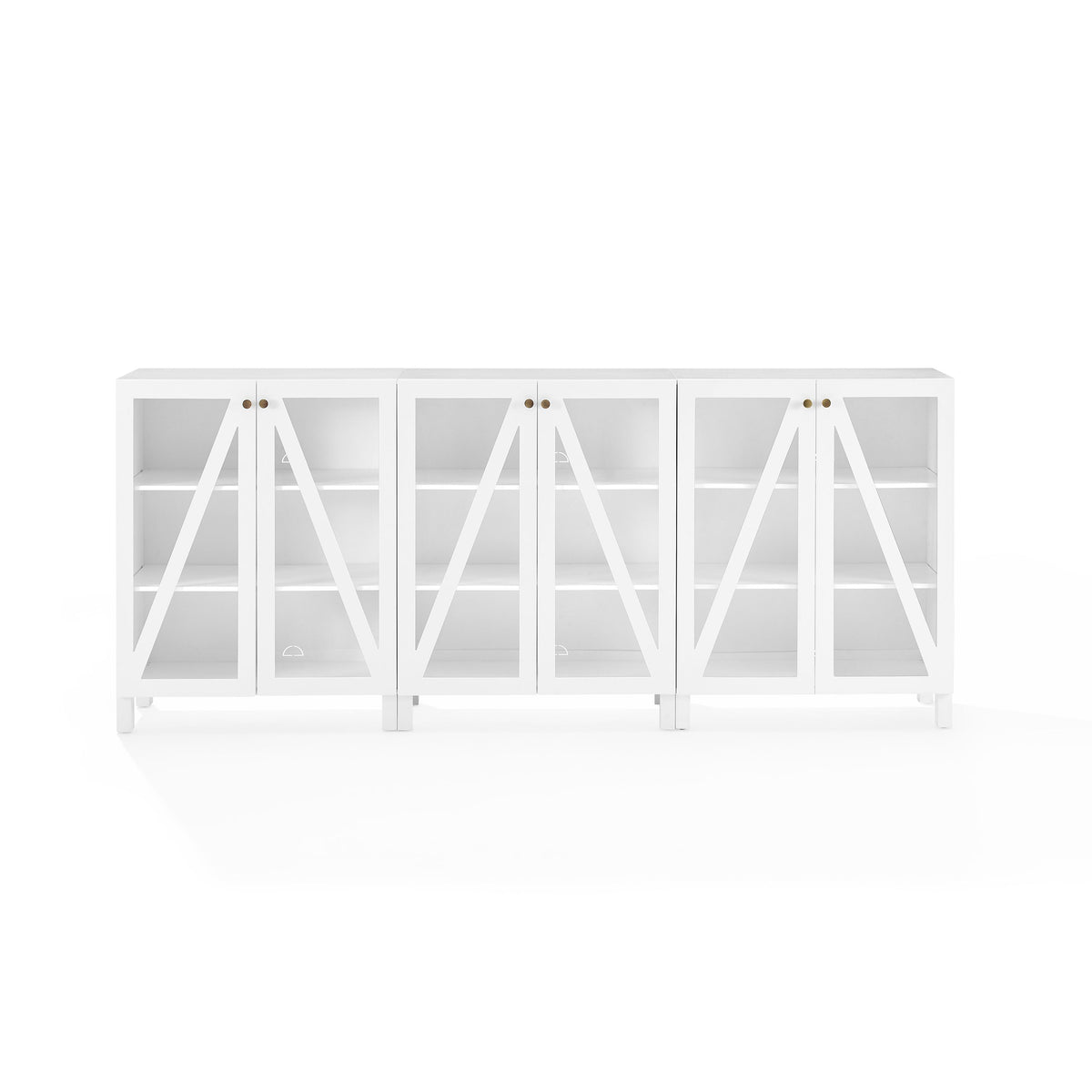 Cassai 3Pc Media Storage Cabinet Set  Adjustable Shelves, Cable Management, Elegant Design  Ideal For Home Entertainment Essen