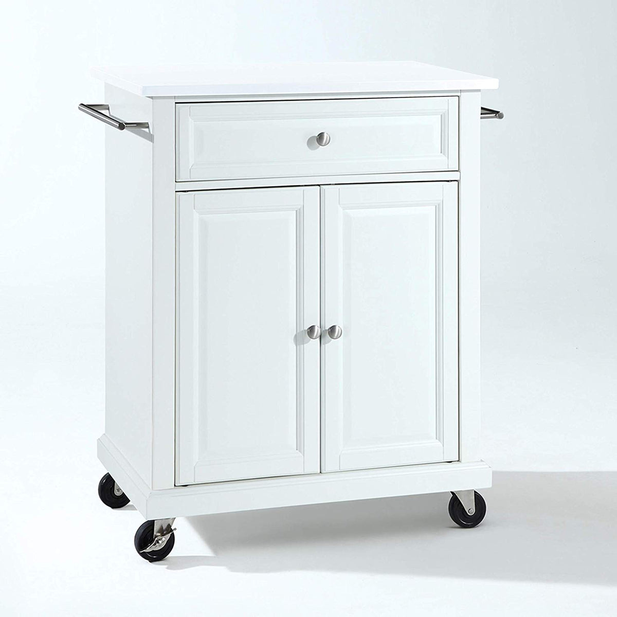 Sturdy Solid Hardwood Kitchen Island With Elegant Raised Panel Door & Drawer Front  Ample Storage & Adjustable Shelf  Superior