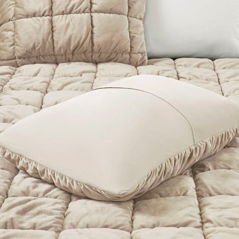 King Beige Velvety Soft Down Alternative Comforter Set