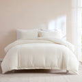 King Size 3-Piece Off White Boucle Duvet Cover Set