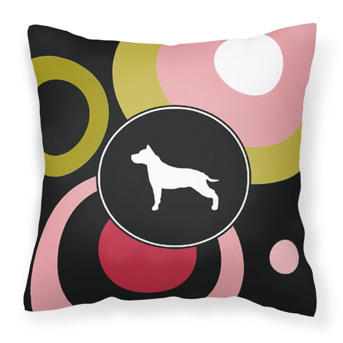 'Caroline'S Treasures Kj1007Pw1414 Staffie Decorative Canvas Fabric Pillow, Large, Multicolor'