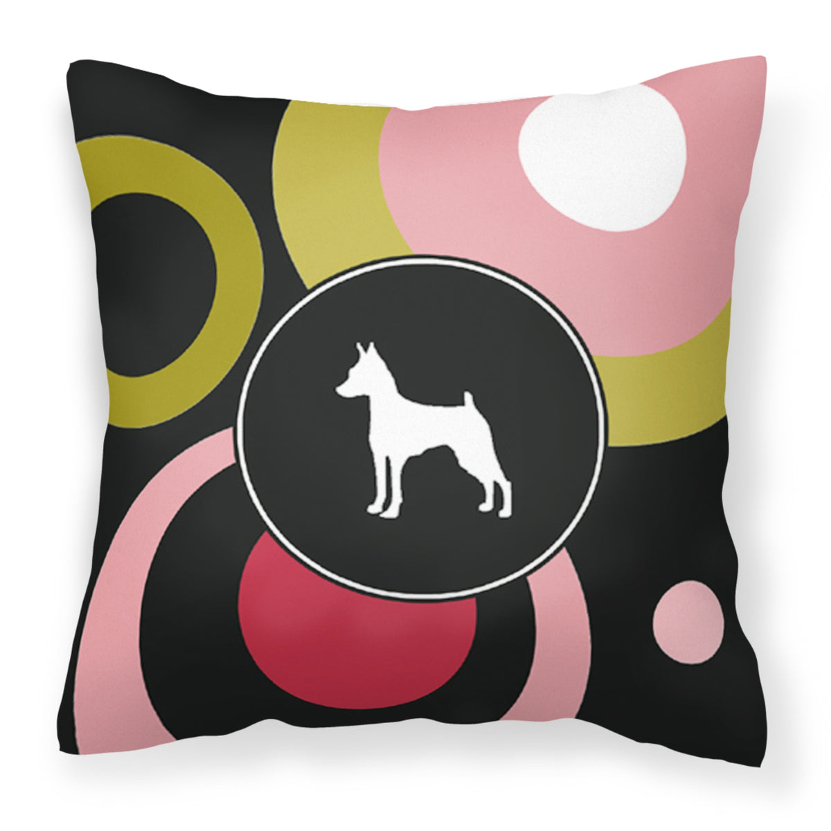 'Caroline'S Treasures Kj1104Pw1414 Min Pin Decorative Canvas Fabric Pillow, Large, Multicolor'