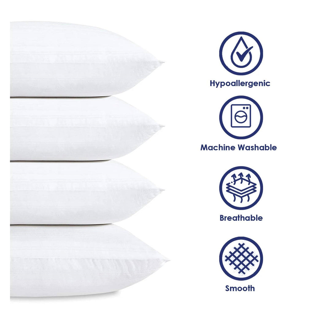 Set of 4 - King size Down Alternative Pillows - Machine Washable