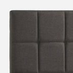 King size Grey Upholstered Platform Bed Frame with Padded Headboard