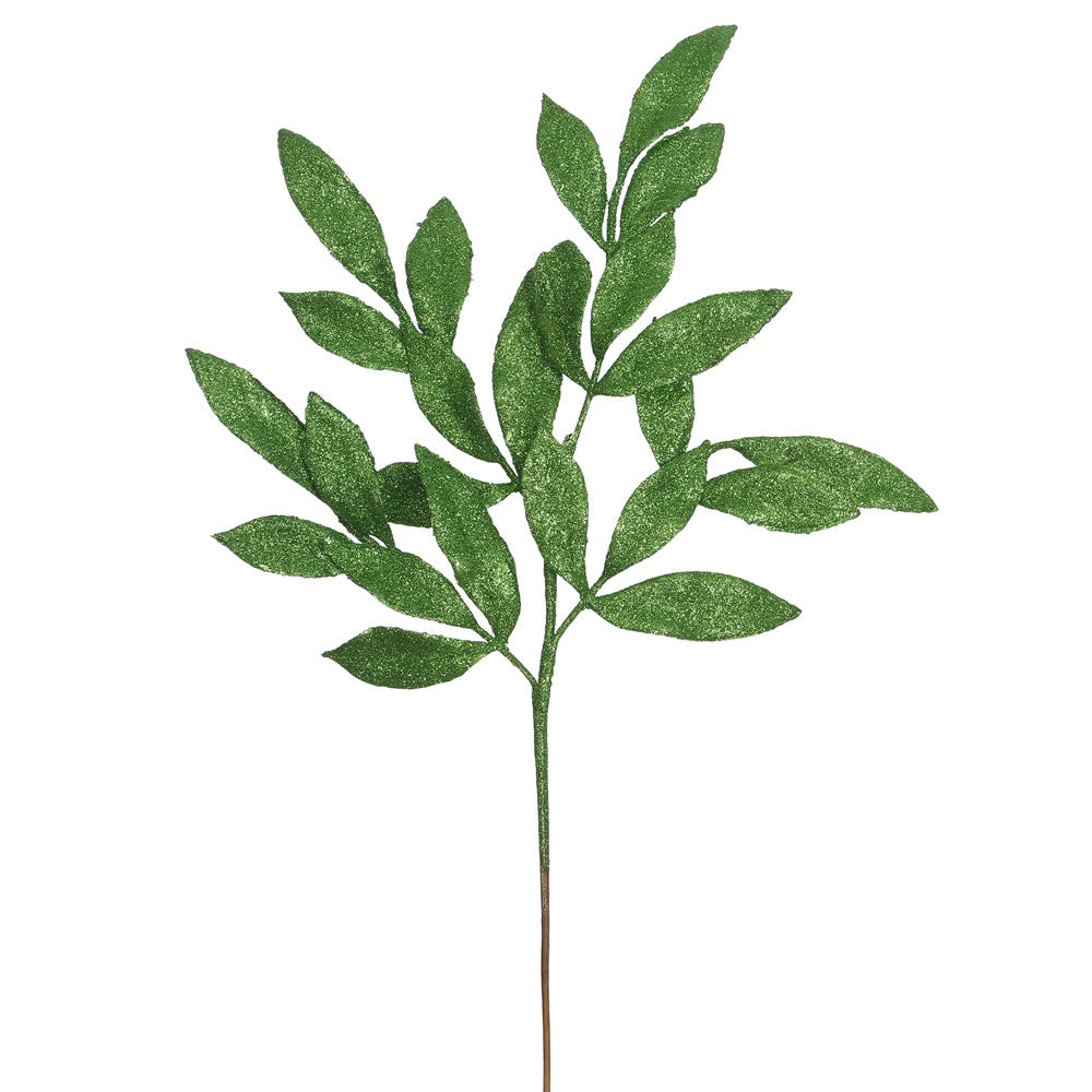 Vickerman 22 Inch  Green Glit Bayleaf Spray 12/Bg  L152904