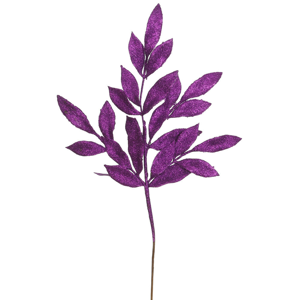 Vickerman 22 Inch  Purple Glit Bayleaf Spray 12/Bg  L152906