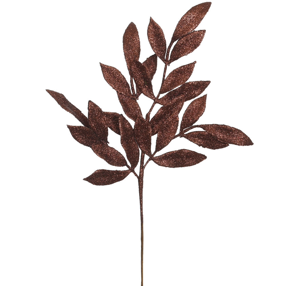 Vickerman 22 Inch  Chocolate Glit Bayleaf Spray 12/Bg  L152915