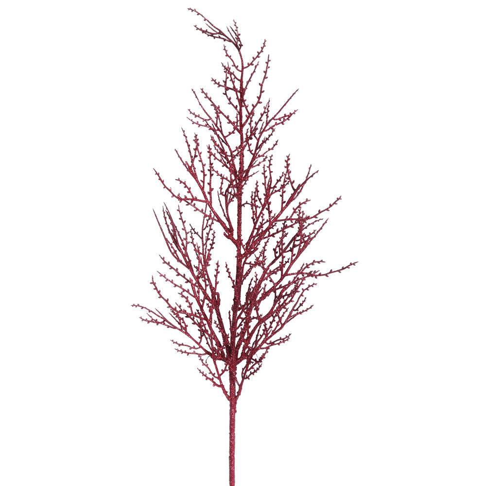 Vickerman 28 Inch  Burgundy Glittr Wild Huck Spray 6/Bg  L162405