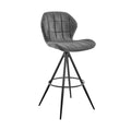 Catalina 26'' Counter Height Bar Stool in Charcoal Fabric and Black Finish