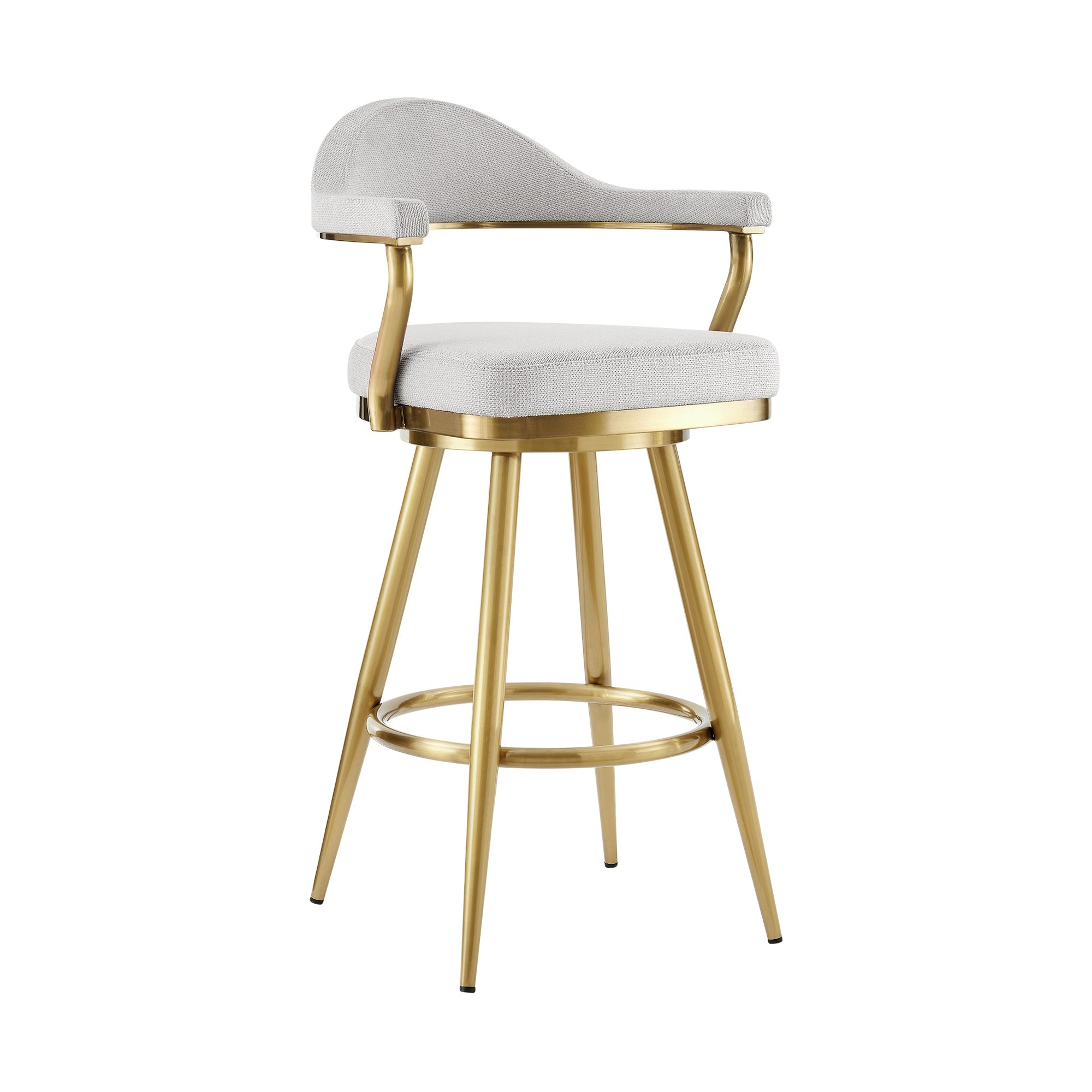Swivel Upholstered Counter or Bar Stool with Metal Base