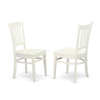 East West Furniture LGGR7-LWH-W 7 Piece Dining Table Set Consist of a Rectangle Dining Room Table with Butterfly Leaf and 6 Wood Seat Chairs, 42x84 Inch, Linen White