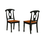 East West Furniture LGKE7-BCH-W Logan 7 Piece Set Consist of a Rectangle Dining Room Table with Butterfly Leaf and 6 Wooden Seat Chairs, 42x84 Inch, Black & Cherry