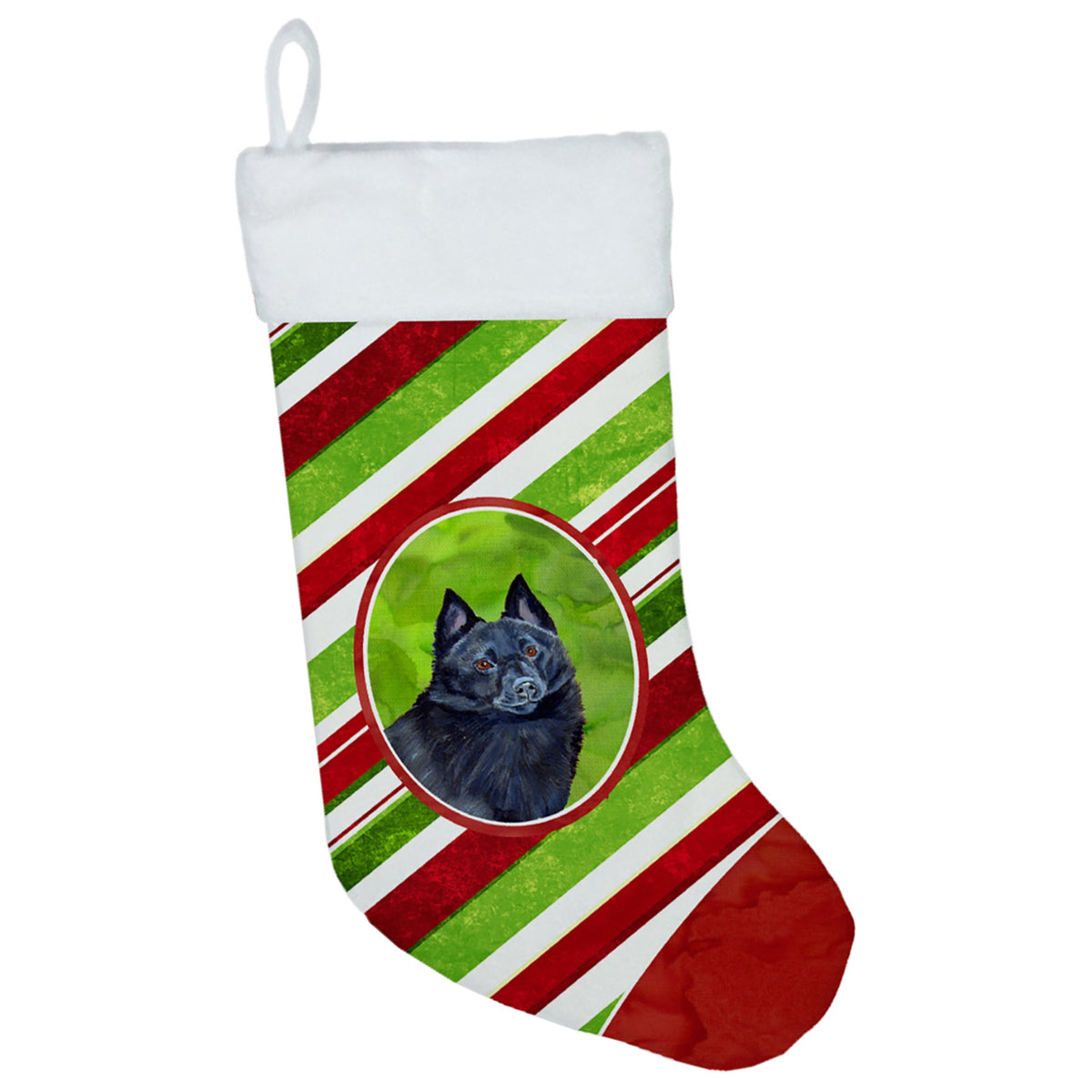CarolineS Treasures Schipperke Candy Cane Holiday Christmas Stocking, 11 X 18 Inch  Inch , Multicolor