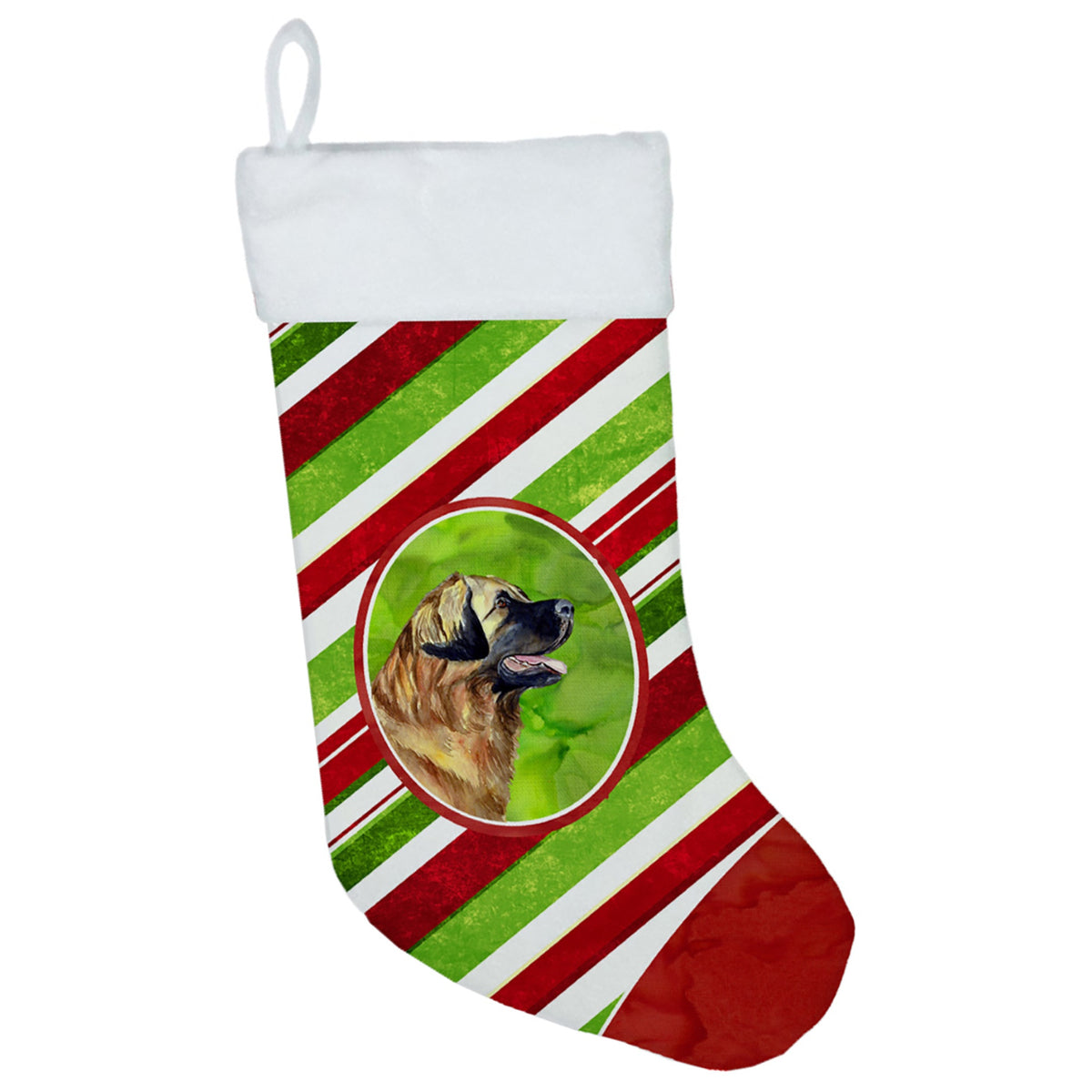 CarolineS Treasures Leonberger Candy Cane Holiday Christmas Stocking, 11 X 18 Inch  Inch , Multicolor