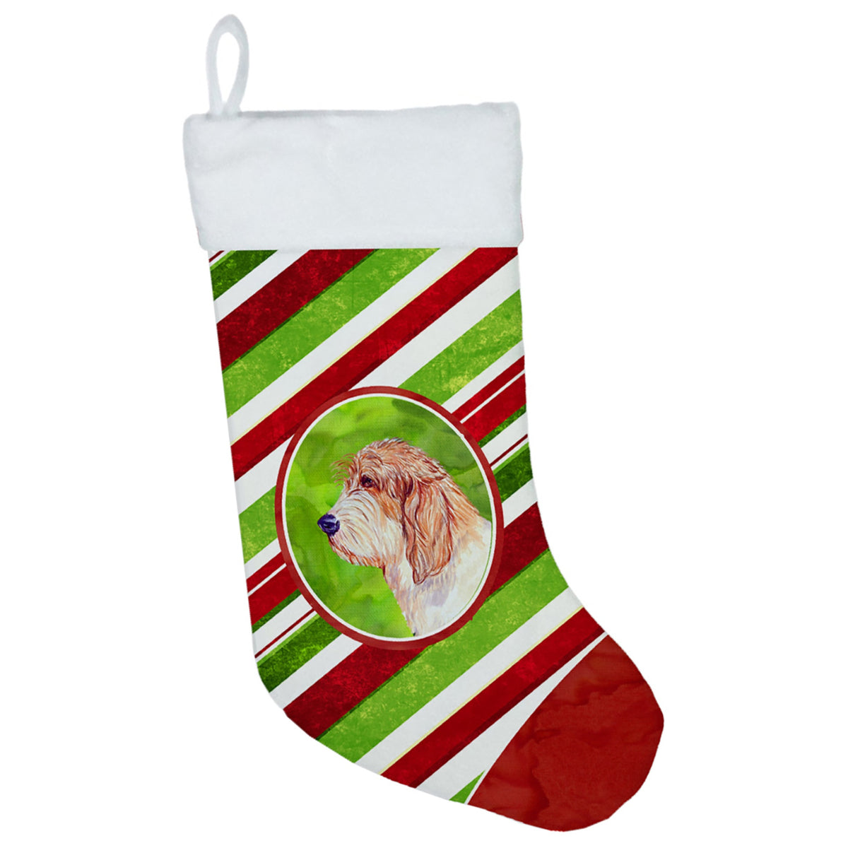 CarolineS Treasures Petit Basset Griffon Vendeen Candy Cane Holiday Christmas Stocking, 11 X 18 Inch  Inch , Multicolor