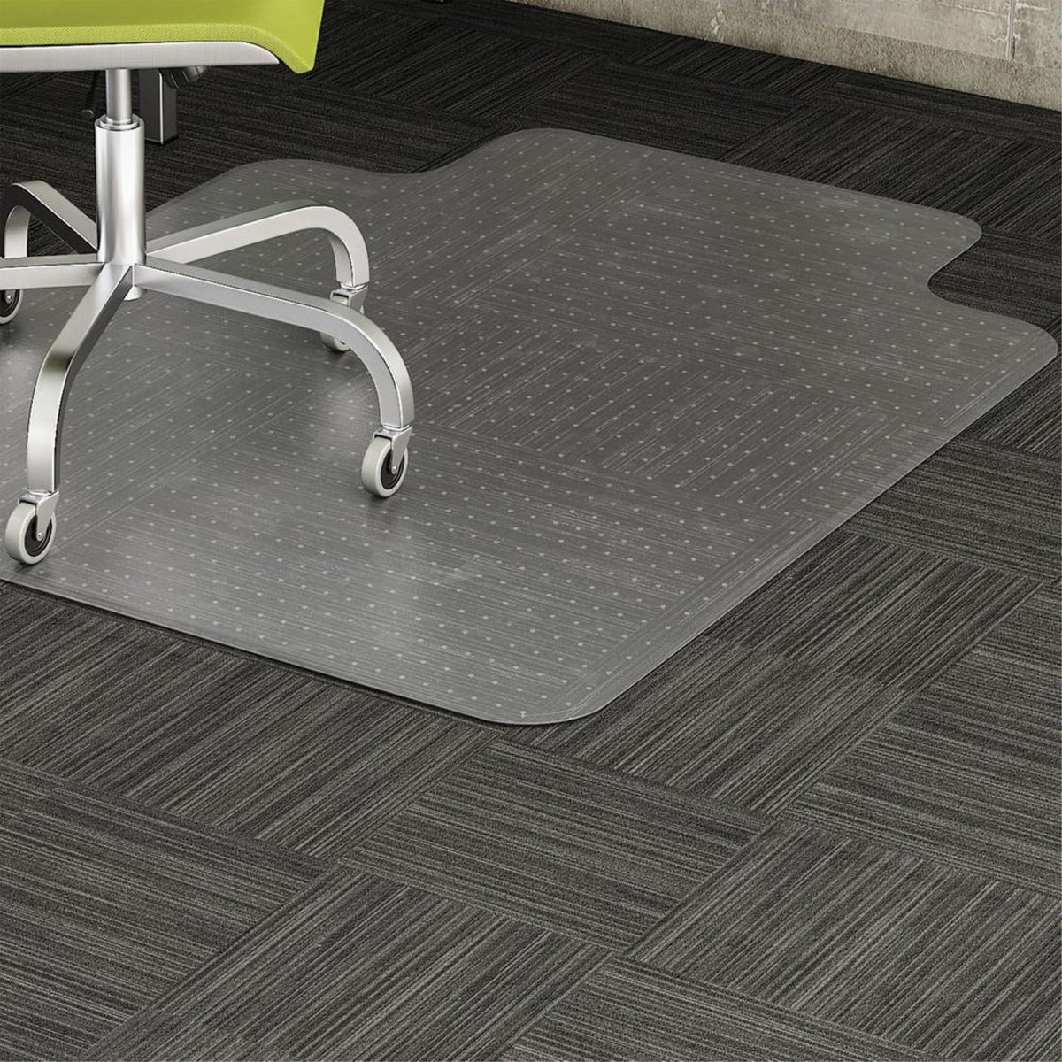 Lorell LLR82819 Carpet Chair Mats, 2.36" Height X 19.09" Width X 61.81" Length, Clear