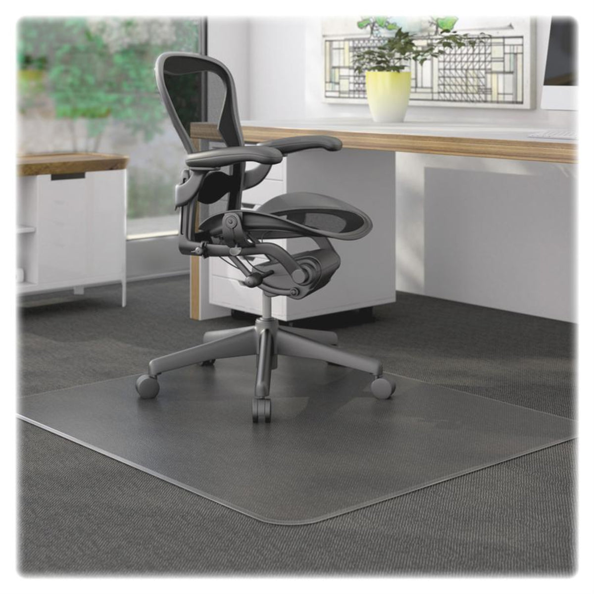 Lorell LLR82819 Carpet Chair Mats, 2.36" Height X 19.09" Width X 61.81" Length, Clear